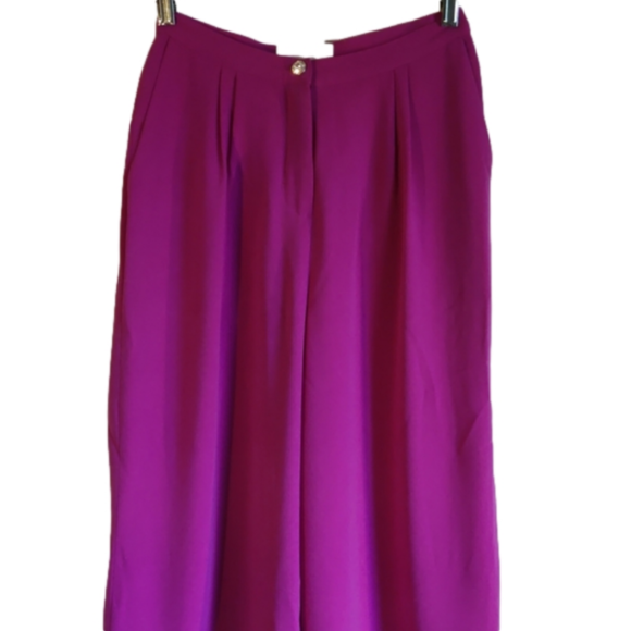Fleur du Mal Hot Pink Wide Leg High Rise Pants Size 2 - Picture 8 of 9
